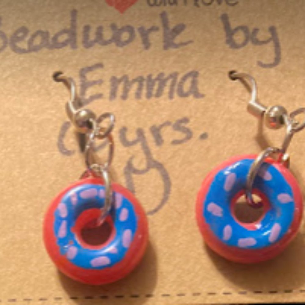 Handmade donut earrings